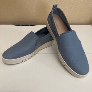 Vionic Women's Cambria Leather Slip On Shoes Blue Haze Sz 9 Inserts Diff Color